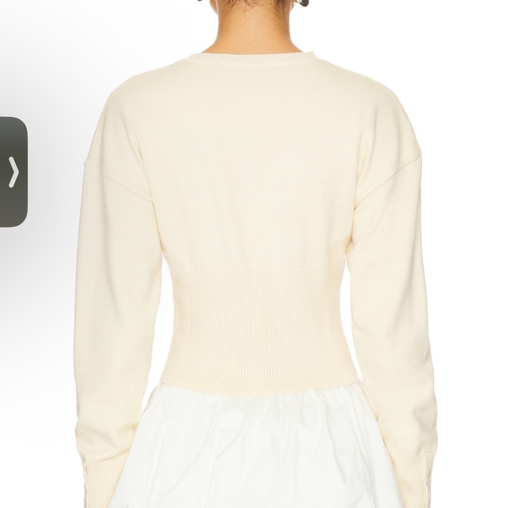 Revolve Lioness Ivory Cream Button-Up Cropped Cardigan XS - Picture 3 of 8